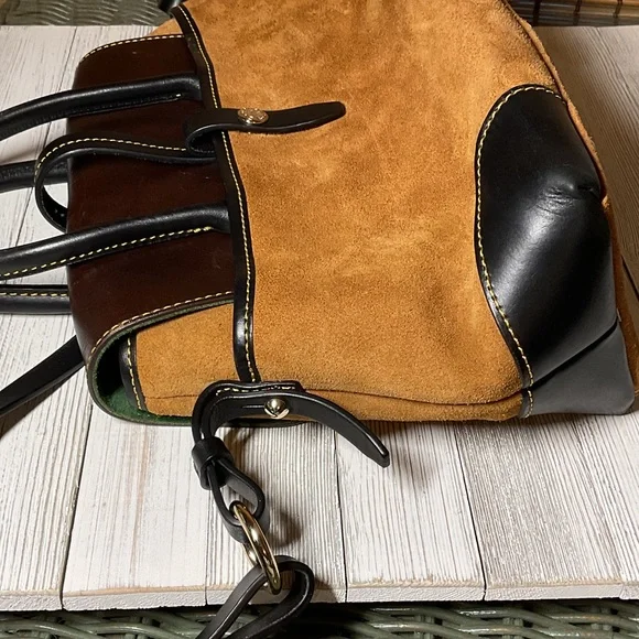 Dooney & Bourke Large Suede Verona Elisa Satchel in Brown Honey - Picture 5 of 6